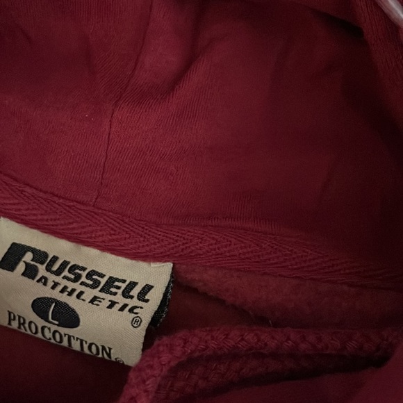 Maroon Large Russel Athletics Oklahoma University Hoodie - Picture 3 of 4